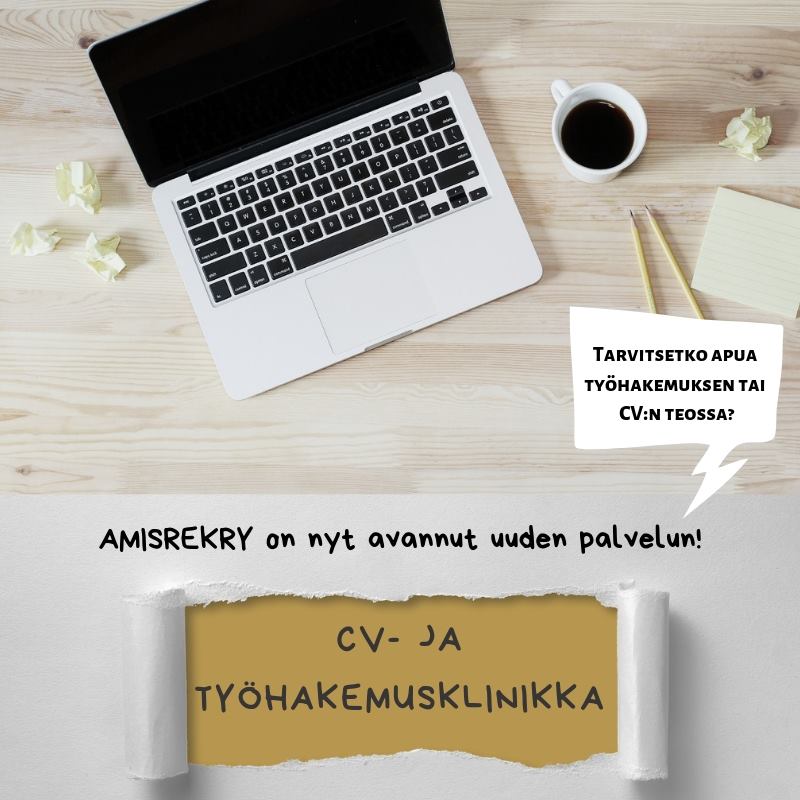 Amisrekryn CV- ja työhakemusklinkka